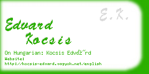 edvard kocsis business card